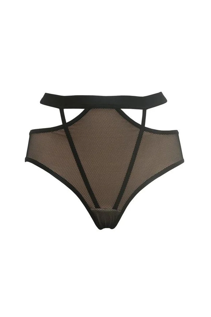 All Pole Wear Hamade Activewear Mesh Strappy High Waisted Bottoms - Black 3 All Pole Wear Hamade Activewear Mesh Strappy High Waisted Bottoms - Black