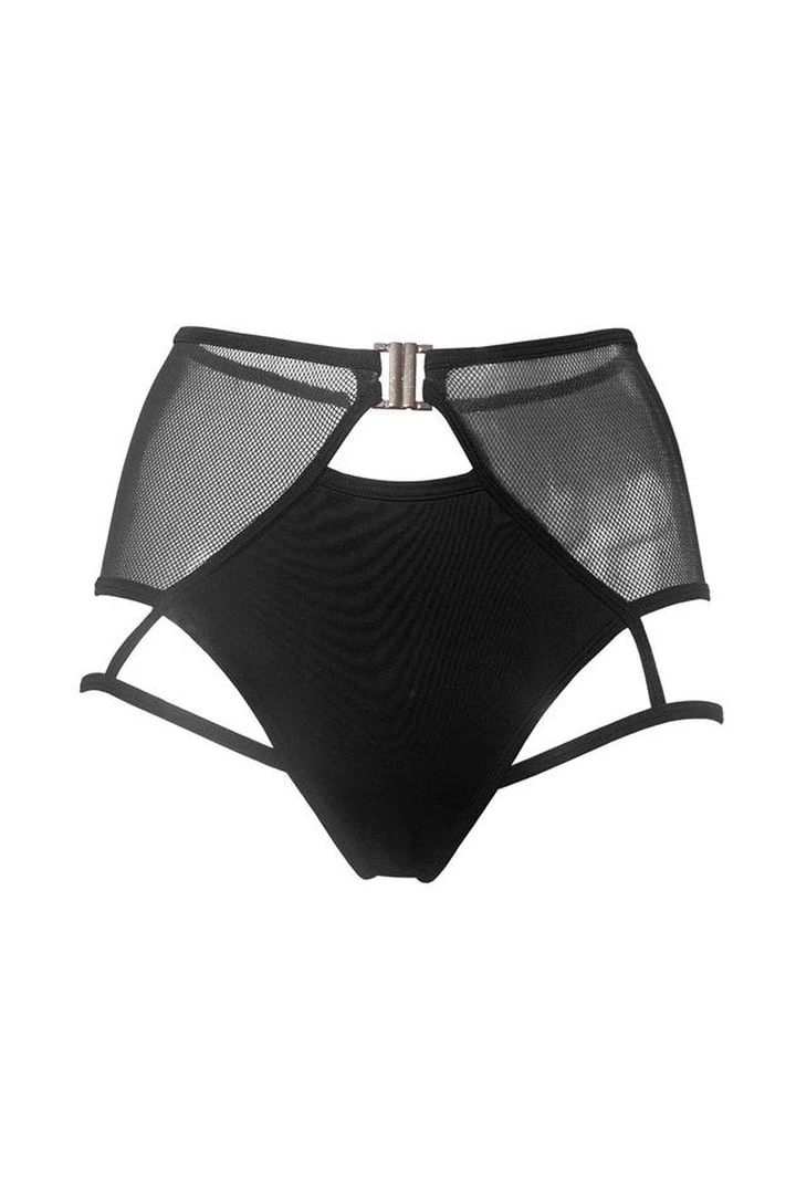 Hamade Activewear High Waisted Mesh Garter Bottoms - Black 6 Hamade Activewear High Waisted Mesh Garter Bottoms - Black