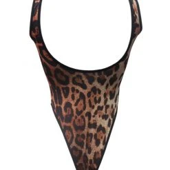 All Pole Wear Hamade Activewear Classic High-cut Bodysuit - Leopard