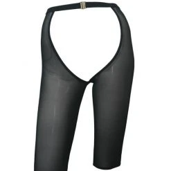 All Pole Wear Hamade Activewear Mesh High Waisted Cycling Shorts Chaps - Black