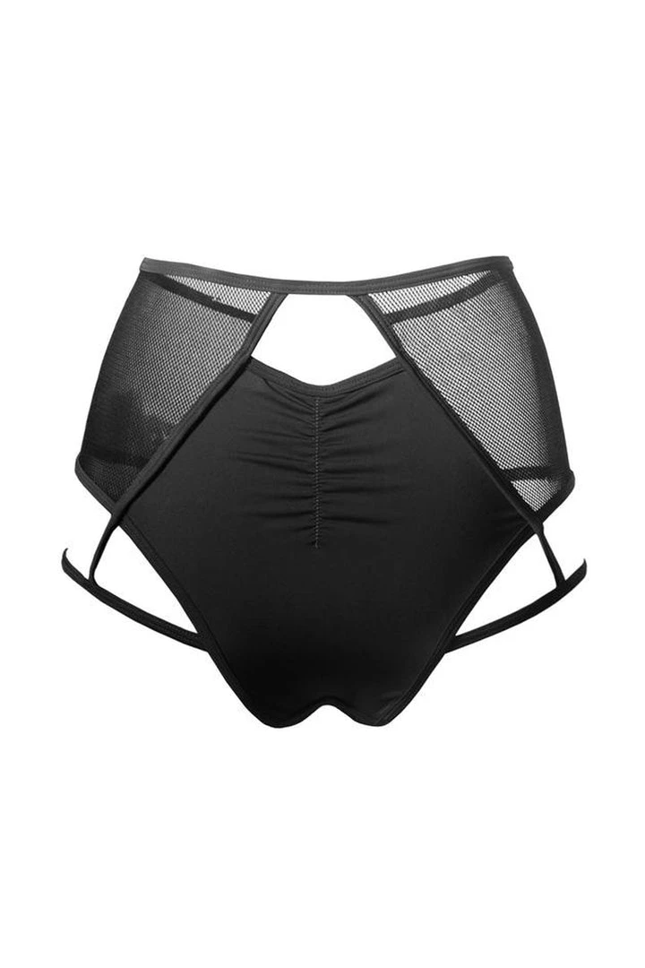 Hamade Activewear High Waisted Mesh Garter Bottoms - Black 7 Hamade Activewear High Waisted Mesh Garter Bottoms - Black
