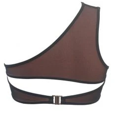 All Pole Wear Hamade Activewear Mesh One Shoulder Top - Black/Sand 15 All Pole Wear Hamade Activewear Mesh One Shoulder Top - Black/Sand