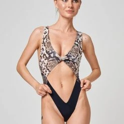All Pole Wear Shark Polewear Benita Bodysuit - Snake/Black