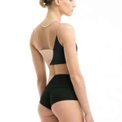 Poledancerka Movement Top - Black/Nude 01