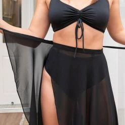 Lunalae High Waist Wrap Dance Skirt - Black