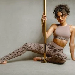 Creatures Of XIX Gecko Grip Leggings - Dusky Leopard All Pole Wear