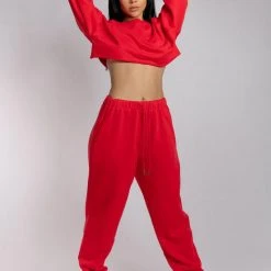 Creatures Of XIX Oversized Cropped Jumper - Jalapeño Loungewear Tops