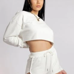 Creatures Of XIX Oversized Cropped Jumper - Ecru