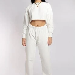 Creatures Of XIX Oversized Cropped Jumper - Ecru