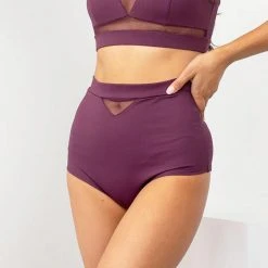 Lunalae Addison High Waisted Bottoms - Recycled Mulberry All Pole Wear