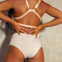 Creatures Of XIX Cora Cheeky Garter Bottoms - Champagne All Pole Wear