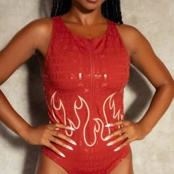 Creatures Of XIX Fya Gecko Grip Bodysuit - Red All Pole Wear