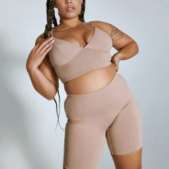 Creatures Of XIX LuxLounge Biker Shorts - Taupe All Pole Wear