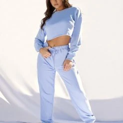 Creatures Of XIX Oversized Cropped Jumper - Powder Blue Plus Size Pole Wear 8 Creatures Of XIX Oversized Cropped Jumper - Powder Blue Plus Size Pole Wear