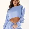 Creatures Of XIX Oversized Cropped Jumper - Powder Blue Plus Size Pole Wear