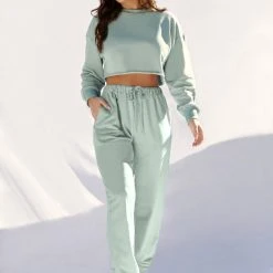 Creatures Of XIX Oversized Cropped Jumper - Sage
