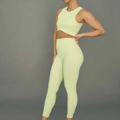 All Pole Wear Creatures Of XIX Move It Ribbed Corset Leggings - Appletini