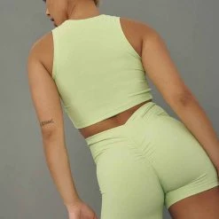 Creatures Of XIX Stretch It Out Ribbed Crop - Appletini All Pole Wear