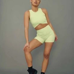 Creatures Of XIX Stretch It Out Ribbed Crop - Appletini All Pole Wear