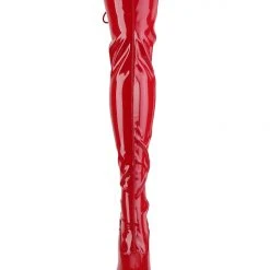 Shoes Pleaser USA Flamingo-3063 8inch Thigh High Pleaser Boots - Patent Red