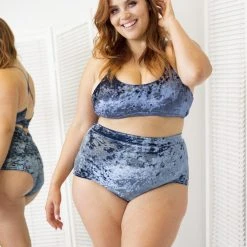 All Pole Wear Lunalae Delphine Top - Gunmetal Velvet 18 All Pole Wear Lunalae Delphine Top - Gunmetal Velvet