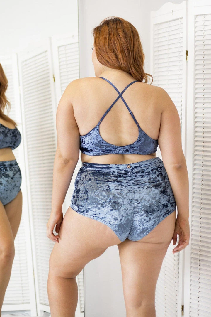 All Pole Wear Lunalae Delphine Top - Gunmetal Velvet 4 All Pole Wear Lunalae Delphine Top - Gunmetal Velvet