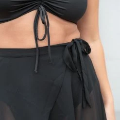 Lunalae High Waist Wrap Dance Skirt - Black