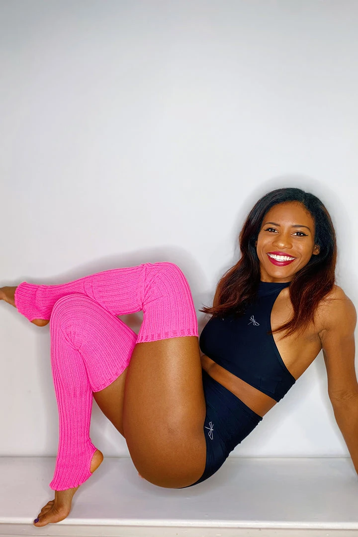 Pole Junkie Thigh High Legwarmers - Neon Pink Accessories 2 Pole Junkie Thigh High Legwarmers - Neon Pink Accessories