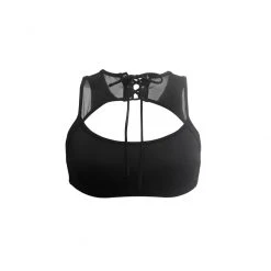 All Pole Wear Hamade Activewear Lace Up High Neck Top - Black