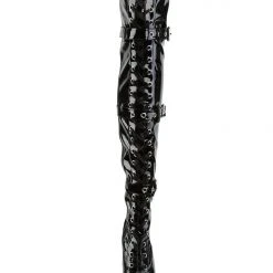 Shoes Pleaser USA Adore-3028 7inch Thigh High Pleaser Boots - Patent Black