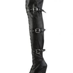 Pleaser USA Adore-3028 7inch Thigh High Pleaser Boots - Matte Black