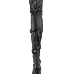 Pleaser USA Adore-3028 7inch Thigh High Pleaser Boots - Matte Black