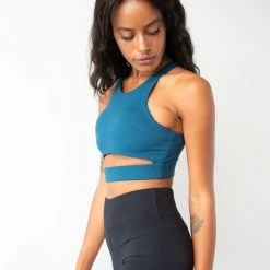 Lunalae Aliza High Neck Top - Recycled Teal