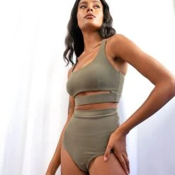 Lunalae Aliza High Waist Bottoms - Recycled Khaki All Pole Wear 11 Lunalae Aliza High Waist Bottoms - Recycled Khaki All Pole Wear