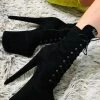 Hella Heels BabyDoll 8inch Boots - Black Back In Stock