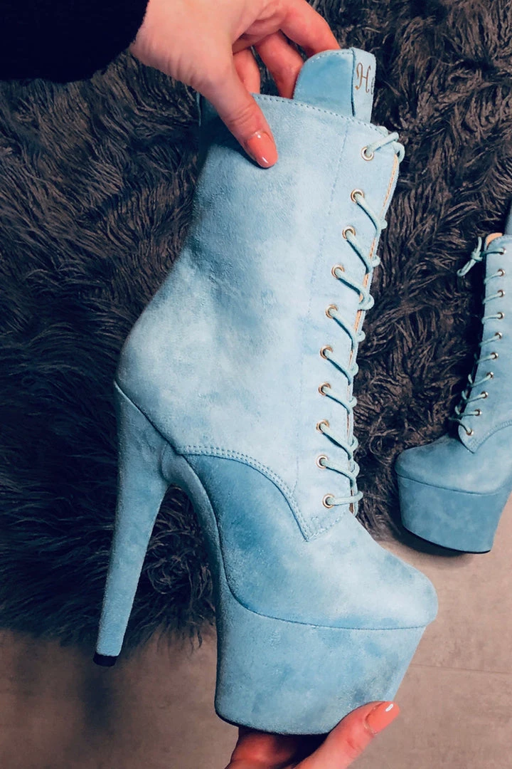 Hella Heels BabyDoll 7inch Boots - Baby Blue Shoes 1 Hella Heels BabyDoll 7inch Boots - Baby Blue Shoes