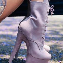 Hella Heels BabyDoll 8inch Boots - Lilac Mink