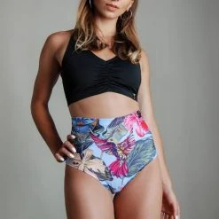 Back In Stock Pole Addict High Waisted Shorts - Tropical Flowers