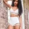 Lunalae Lure You High Waisted Garter Shorts - White All Pole Wear