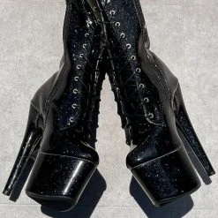Hella Heels The Glitterati 7inch Boots - Sin City Back In Stock