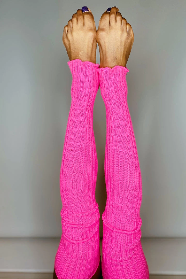 Pole Junkie Thigh High Legwarmers - Neon Pink Accessories 3 Pole Junkie Thigh High Legwarmers - Neon Pink Accessories
