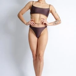 All Pole Wear Rolling Vento Reversible Selva Top - Beige Leopard/Chocolate