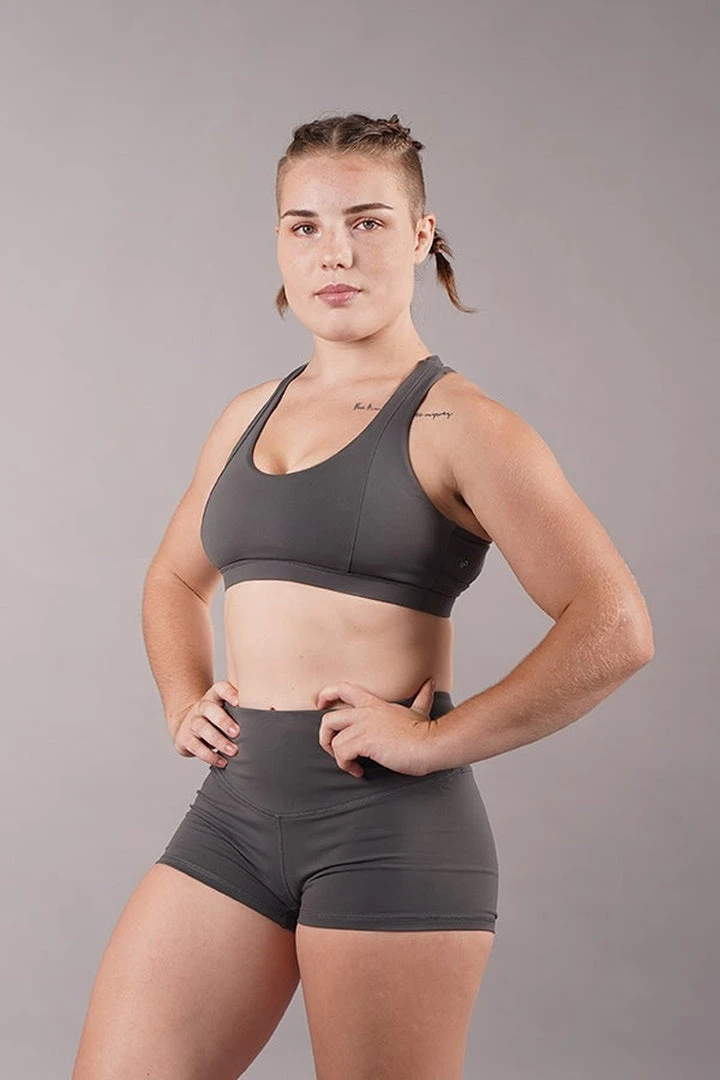 Off The Pole Criss Cross Sports Bra - Charcoal All Pole Wear 4 Off The Pole Criss Cross Sports Bra - Charcoal All Pole Wear