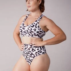 Off The Pole Criss Cross Sports Bra - Leopard