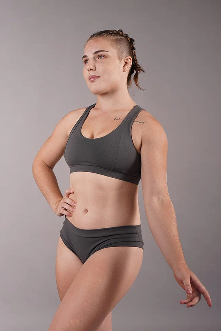 Off The Pole Criss Cross Sports Bra - Charcoal All Pole Wear 2 Off The Pole Criss Cross Sports Bra - Charcoal All Pole Wear