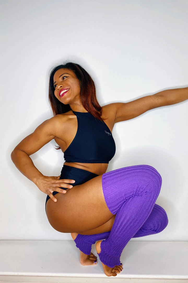 Pole Junkie Thigh High Legwarmers - Purple 2 Pole Junkie Thigh High Legwarmers - Purple