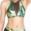 Dragonfly Victoria Sports Bra - Fresh Leaf Print
