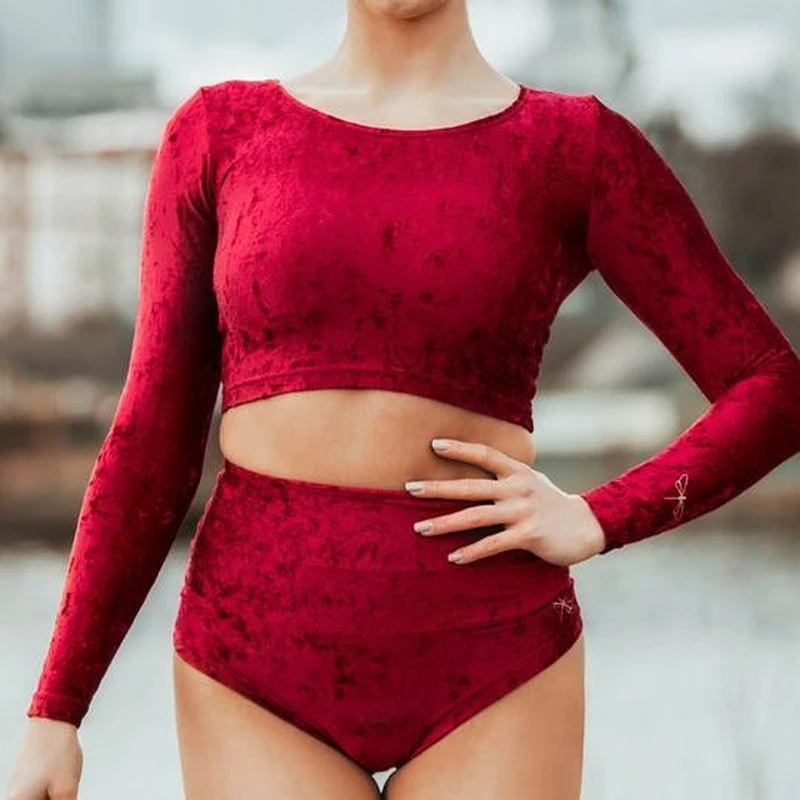 Dragonfly Pavi Crop Top - Velvet Red All Pole Wear 3 Dragonfly Pavi Crop Top - Velvet Red All Pole Wear