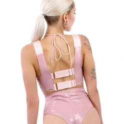 Naughty Thoughts Sinner Vinyl OO Top - Pink