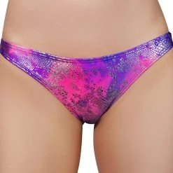 Cleo The Hurricane Reptile Scanty Pants - Purple/Pink All Pole Wear